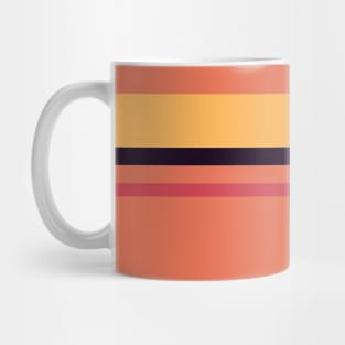 An incredible medley of Licorice, Jazzberry Jam, Brick Red, Light Red Ochre and Pastel Orange stripes. Mug